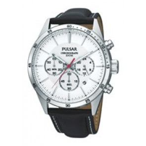 Uhrenarmband Pulsar VD53-X001 PT3007X1 (PP069X) Leder Schwarz